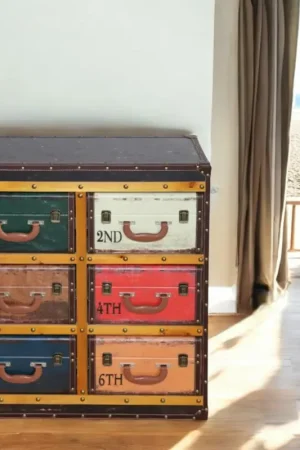 Commode façon valises colorées PUNO Haute Qualité