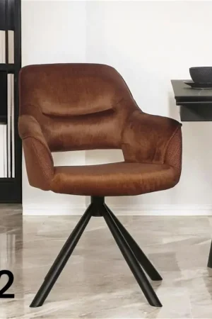 Fauteuil pivotant bi-matière, couleur cuivre (lot de 2) IENA Prix Cassé