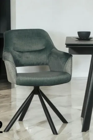 Fauteuil pivotant bi-matière, couleur lagon (lot de 2) IENA Achat Immédiat