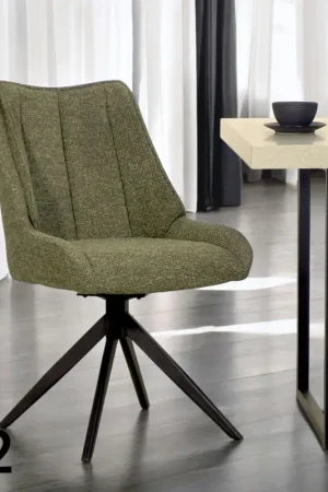 Retour Gratuit Chaise vert foncé pivotante en velours texturé (lot de 2) IENA