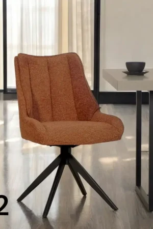 Seulement Aujourd'hui Chaise terracotta pivotante en velours texturé (lot de 2) IENA