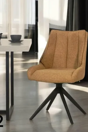 Chaise moutarde pivotante en velours texturé (lot de 2) IENA Meilleur Choix