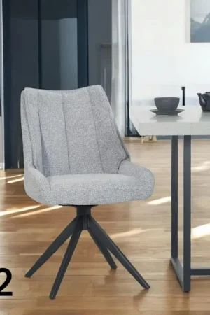 Meilleure Vente Chaise grise pivotante en velours texturé (lot de 2) IENA