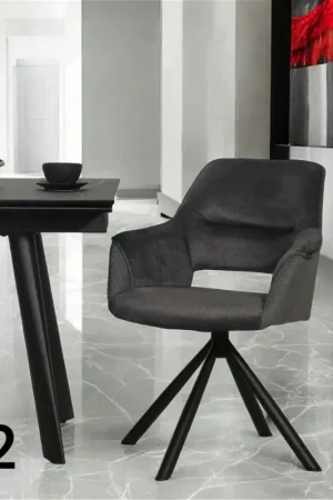 Fauteuil pivotant bi-matière, couleur grise (lot de 2) IENA Jusqu'à Épuisement Des Stocks