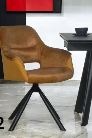 Remise Fauteuil pivotant bi-matière, couleur moutarde (lot de 2) IENA