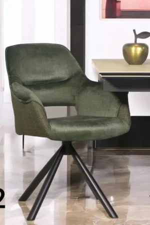Vente Flash Fauteuil pivotant bi-matière, couleur verte (lot de 2) IENA