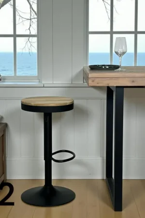 Tabouret de bar réglable métal noir (lot de 2) LEEDS Commander Vite