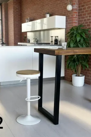 Usine Directe Tabouret de bar réglable métal blanc (lot de 2) LEEDS