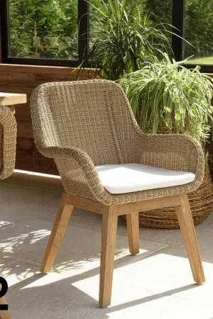 Pas Cher Fauteuil de jardin résine tressée beige (lot de 2) MANY