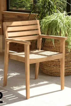 Fauteuil de jardin teck brut (lot de 2) MANY Satisfait Ou Remboursé