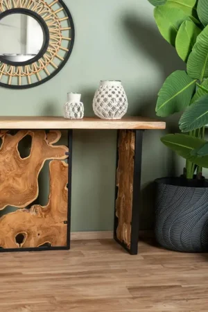 Console pieds racine de teck design ARIZONA Bon Marché