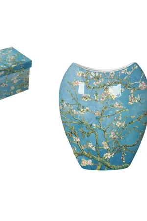 Vase bleu Amandier en fleurs Van Gogh H25 cm Prix Réduit