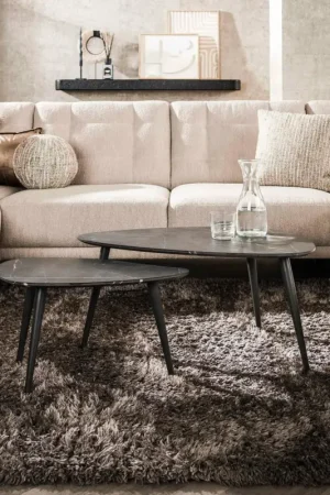 Offre Du Jour Table de salon organique avec plateau forme poire (lot de 2) RALF