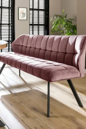Commander Vite Banc de table rose en tissu velours 180 cm MELBOURNE
