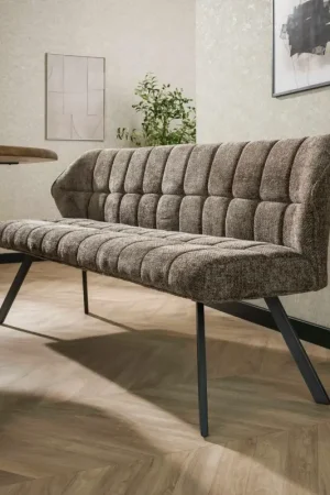 Banc de table en velours texturé taupe 180 cm MELBOURNE Marque
