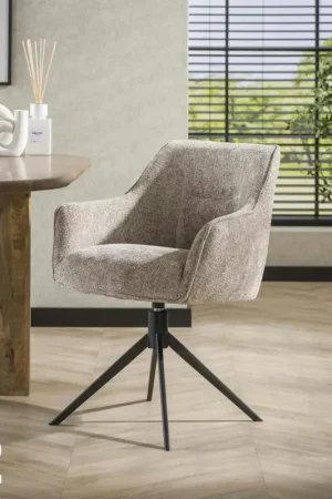 Chaise pivotante grand confort en velours texturé sable (lot de 2) MELBOURNE Commande En Gros