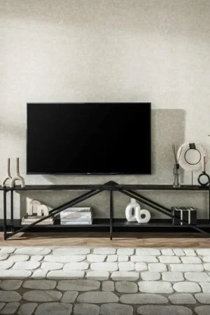 Banc tv moderne 2 niveaux 220 cm RALF Meilleur Prix