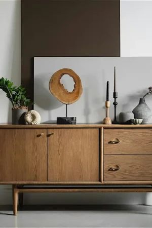 Buffet vintage en bois de chêne BRADFORD Soldes