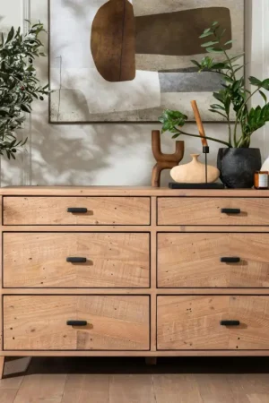 Commode en bois recyclé FSC 6 tiroirs HANOI Prix Promo