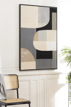 Tableau contemporain mix de formes géométriques 83 x 123 cm Retour Gratuit