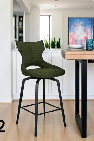 Prix Promo Chaise de bar pivotante tissu vert (lot de 2) LOMBARDIE