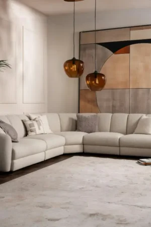 Offre Exclusive Canapé d'angle blanc beige HANOI