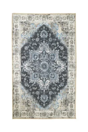 Remise Tapis vintage bleu à motifs traditionnels 160x230 cm FEZ