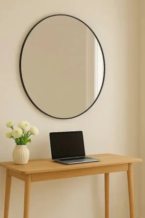 Commander Maintenant Miroir rond avec cadre noir ø100 cm SEOUL