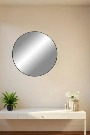 Acheter En Ligne Miroir rond avec cadre noir ø80 cm SEOUL