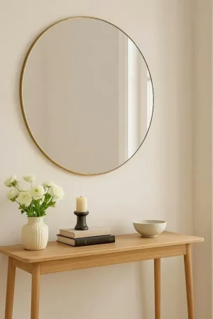 Acheter Direct Miroir rond avec cadre doré ø100 cm SEOUL