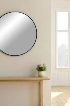 Miroir rond avec cadre en aluminium noir ø60 cm SEOUL Commander Maintenant