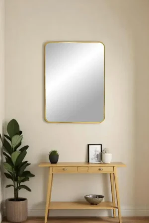 Promotion Saisonnière Miroir rectangulaire moderne avec cadre doré 50x70 cm SEOUL