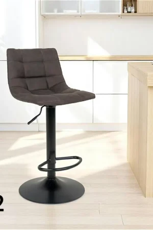 Tabouret de bar réglable en hauteur, gris foncé (lot de 2) SAVONE Produit De Marque