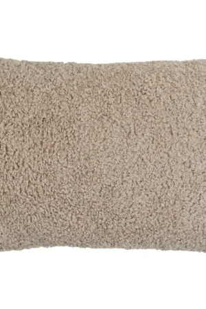 Top Vente Coussin rectangulaire beige en bouclette BRUGES