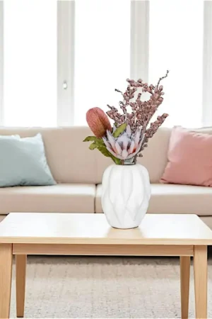 Quantité Limitée Vase décoratif blanc mat en céramique