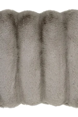 Prix Réduit Coussin en fausse fourrure beige taupe BRUGES