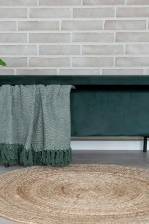 Banc coffre en velours vert BRUGES Paiement Sécurisé