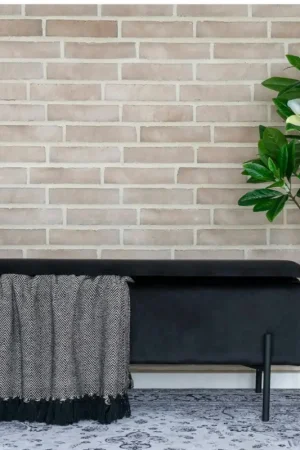Expédition Rapide Banc avec rangement en velours noir BRUGES