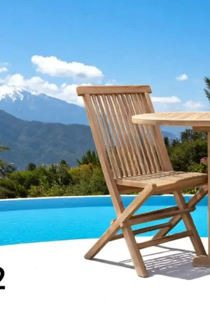 Jusqu'à Épuisement Des Stocks Chaise de jardin en teck, pliante (lot de 2) MENDOZA