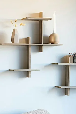 Etagère murale déstructurée en bois TALLINN Prix Réduit