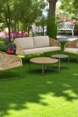 Acheter En Ligne Salon de jardin 4 places avec 2 tables basses MENDOZA