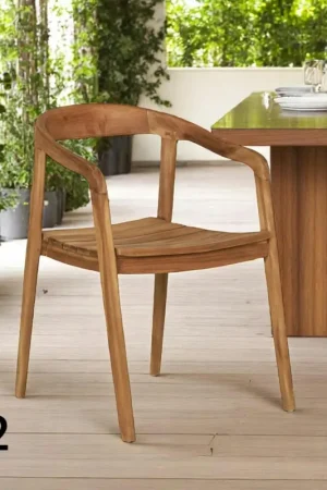 Expédié Aujourd'hui Chaise de jardin design en teck (lot de 2) MENDOZA