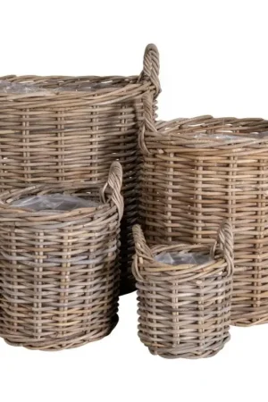Cache-pot en rotin, fines tiges (lot de 4) Must-Have