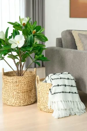 Panier de rangement tressé en jacinthe d'eau (lot de 2) Offre Du Jour