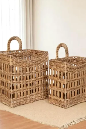 Seulement Aujourd'hui Panier de rangement à suspendre en jacinthe d'eau (lot de 2)