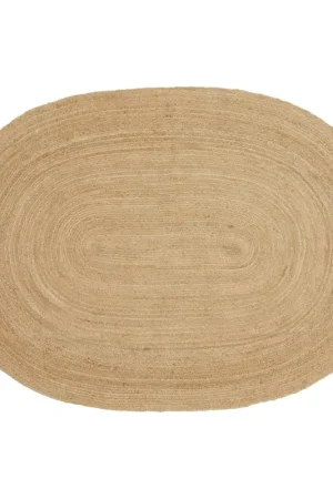 Tapis bohème en jute tressée - forme ovale, déco naturelle FEZ Bon Marché