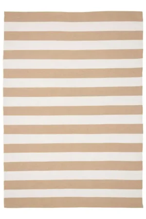 Tapis d'extérieur écoresponsable - rayures beige/blanc MENDOZA Jusqu'à Épuisement Des Stocks