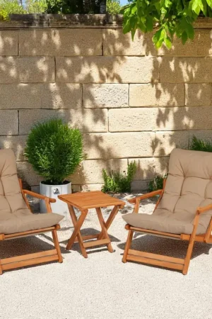 Salon jardin détente taupe - 2 assises confort SORA Achetez Aujourd'hui