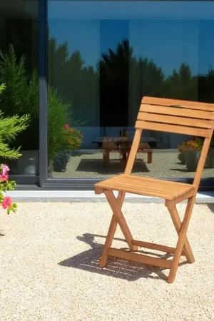 Chaise de jardin pliante en bois, avec poignée SORA Meilleur Prix