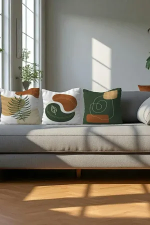Coussin déco moderne – motifs abstraits (lot de 3) IZMIR Retour Gratuit